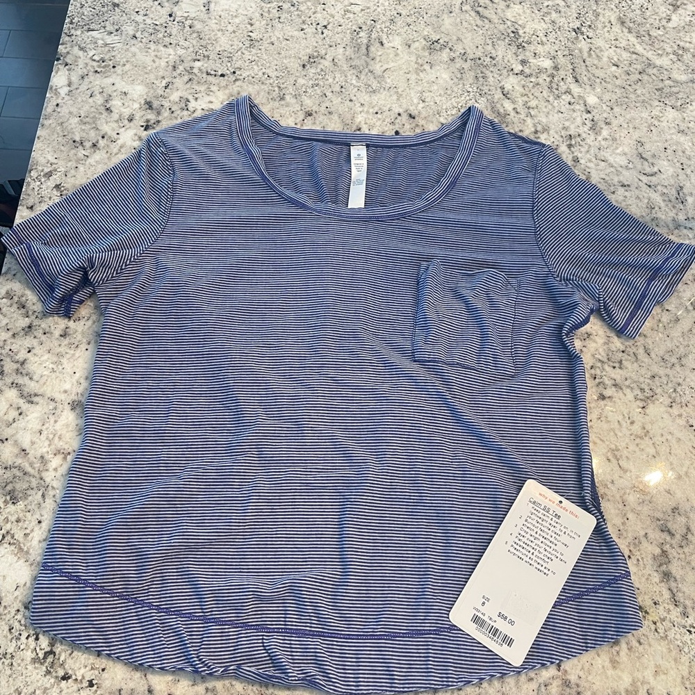 NWT Lululemon Calm Short Sleeve Tee
Tonka Stripe Burnout Coal